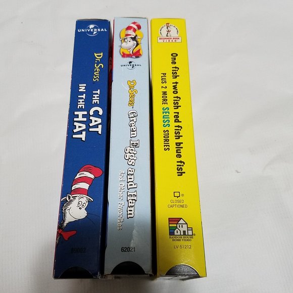 Dr. Seuss 3 VHS Lot: The Cat in the Hat, Green Eggs and Ham, One Fish Two Fish - Picture 3 of 7